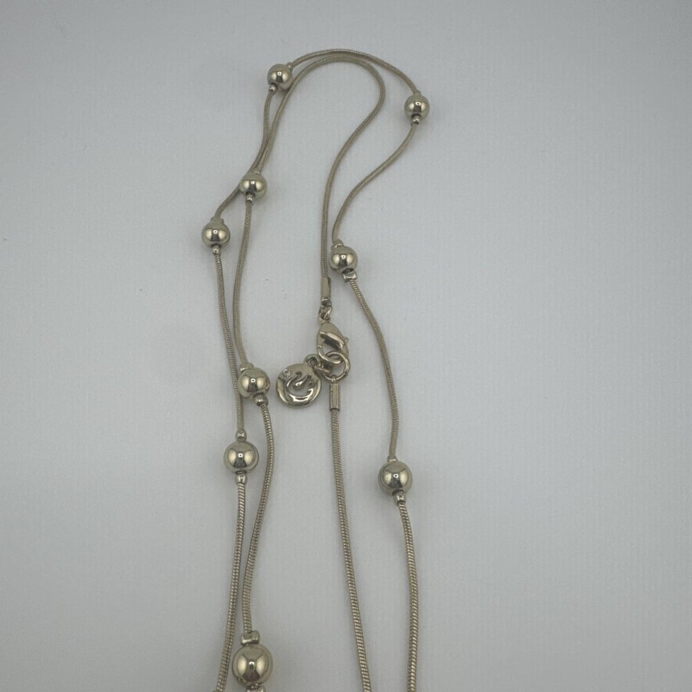 Vintage Gloria Vanderbilt Signature Ball And Chain Gold Tone Necklace 17” VGUC - Picture 2 of 3